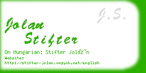 jolan stifter business card